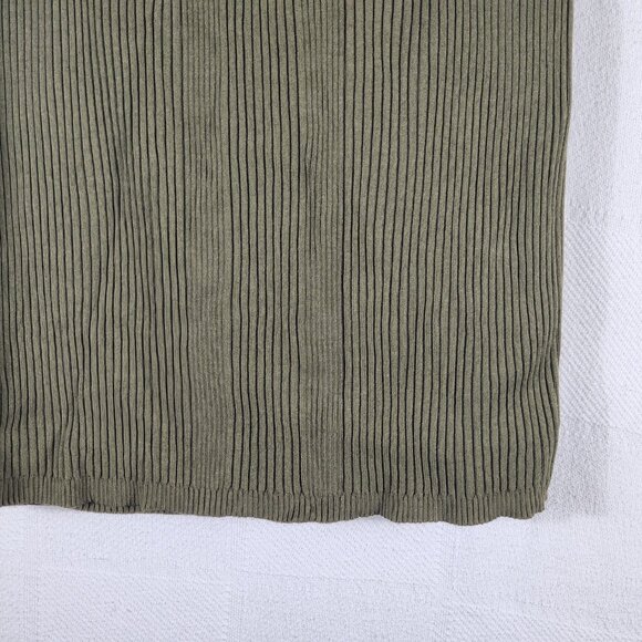 Nicki Minaj Olive Green w/Hot Pink Front Zipper Ribbed Rayon Nylon Skirt Size XL - Picture 12 of 16